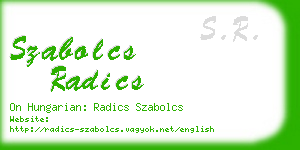 szabolcs radics business card